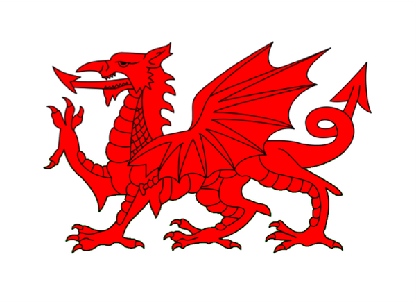 Welsh Dragon Courtesy Flag Polyester 45 x 30cm