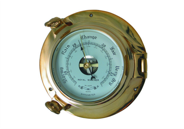 Meridian Zero Porthole Range Medium Brass Barometer