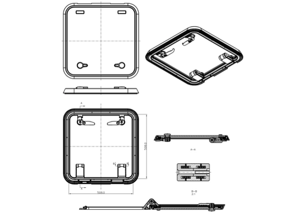 Bainbridge Marine Storm Hatch - Size 60 Flat Base