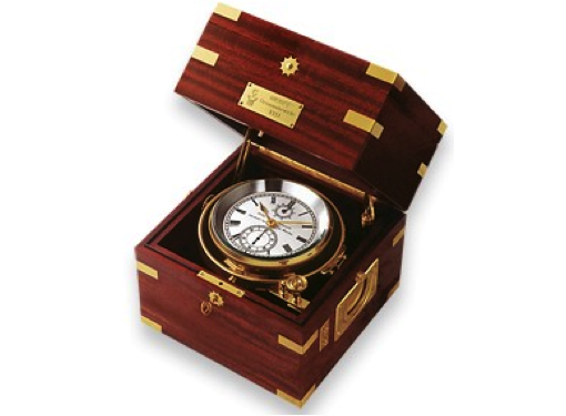 Wempe Unified Chronometer with Manufactory Calibre 5 - Brass - Mahogany Case with Brass Inlays