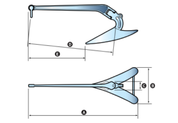 Lewmar CQR Anchor Galvanised - 13 Models