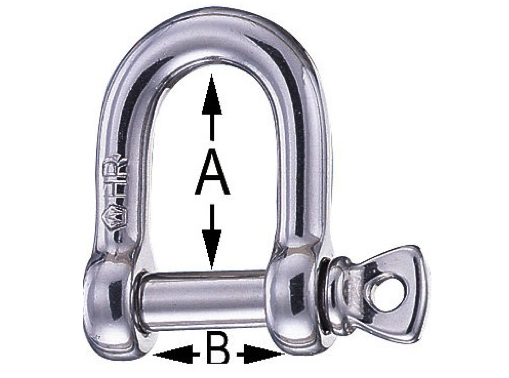 Wichard Stainless Steel Self-Locking D Shackles