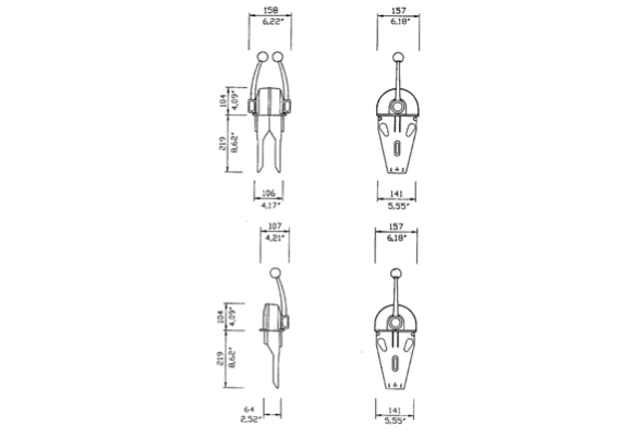 Ultraflex B103/104 Single & Double Lever Top Mount Control - Chrome Finish