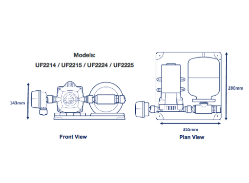 Whale Pump Accumulator Kit 3.0 (11.5 ltrs) GPM 3 Bar 45 PSI 12V