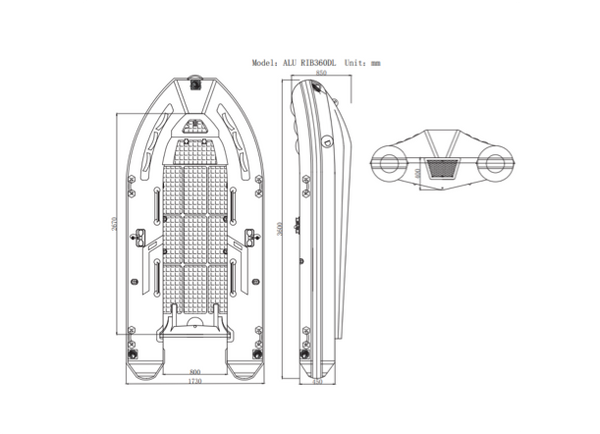 Waveline 3.6M Double Skinned Aluminium Hull RIB