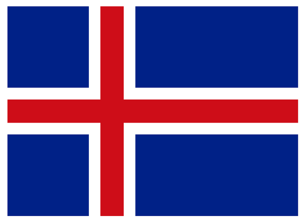 Iceland Courtesy Flag Polyester 45 x 30cm