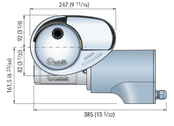 Quick Prince DP3 Windlass 1500W 12V with 10mm ISO Gypsy - No Drum - 2022 Model