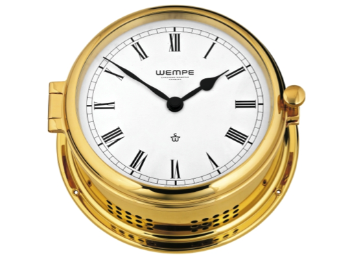 Wempe Admiral II Series Quartz Bell Clock 185mm - Brass Case