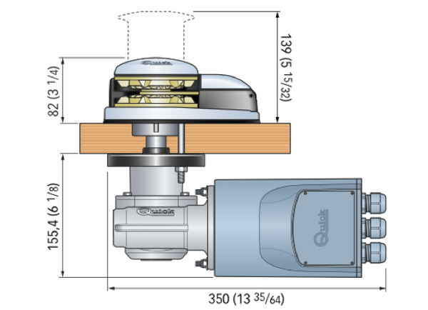 Quick Prince DP2 Windlass 1000W 12V - 8mm Chain - No Drum