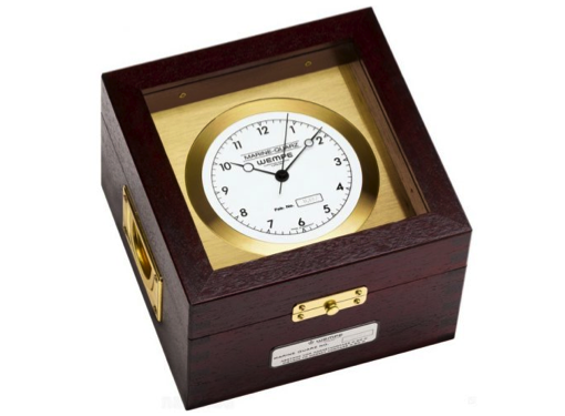 Wempe Marine Quartz Chronometer - Brass / Mahogany Box