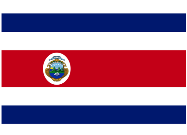 Costa Rica Courtesy Flag Polyester 45 x 30cms