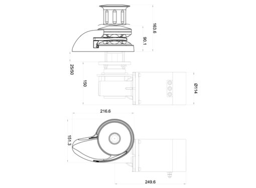 Ital Smart Plus 1500 Windlass with Drum 12V 10mm Chain 70A