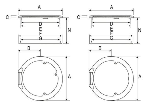 Nuova Rade Euro 38 / 57 Round Escape Hatches