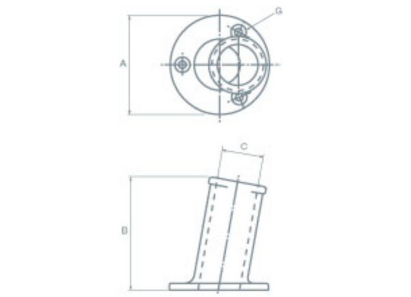 YS Alloy Angled Flagstaff Socket