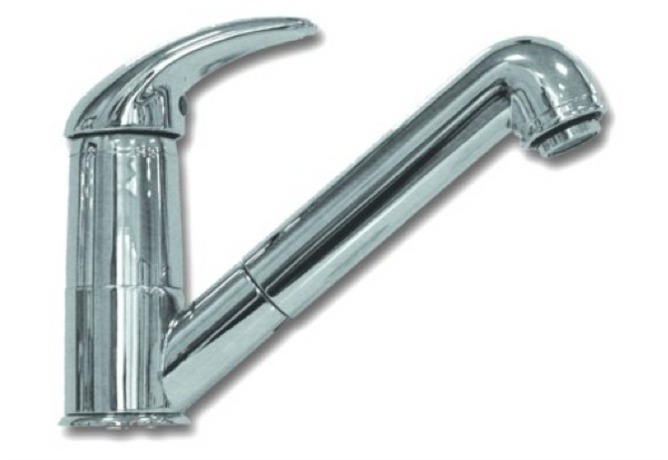 Plastimo Mixer Tap + Retractable Hand Shower - Chrome Plate on Brass
