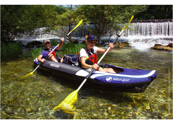 Sevylor Hudson Inflatable Kayak with 2 x Bravo KC Compact Paddles & Bravo 4 Pump - 2 + 1 Persons - New 2023 Model
