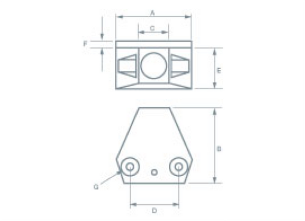 YS 47-20 Toerail Stanchion Base - In Stock