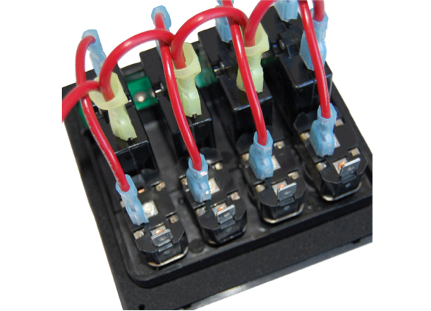 Water Resistant Circuit Breaker Panel - 6 Position, IP66 Rated, Black, For Marine & Outdoor Use