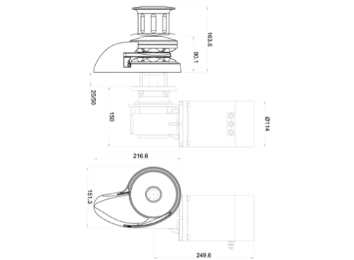 Ital Smart Plus 1500 Windlass without Drum 12V 10mm Chain 130A