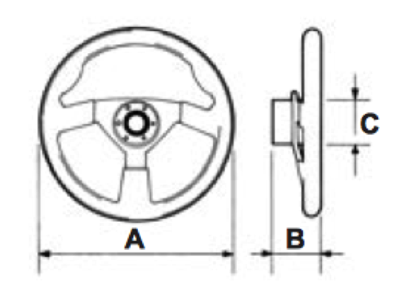 Ultraflex Antigua Steering Wheel 3 Spoke