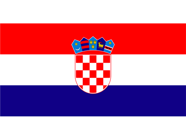 Croatia Courtesy Flag Polyester 45 x 30cm
