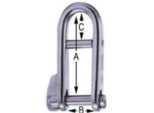 Wichard  Stainless Steel Key Pin Shackles with Bar - All Sizes