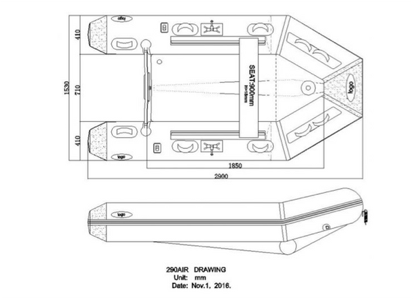 Seago Spirit 290 ADK Airdeck/Keel/Solid Transom Inflatable Boat - In Stock