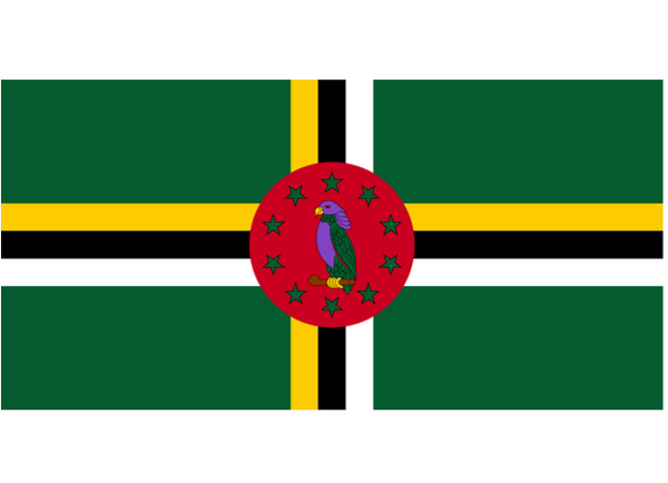 Dominica Courtesy Flag Polyester 45 x 30cms