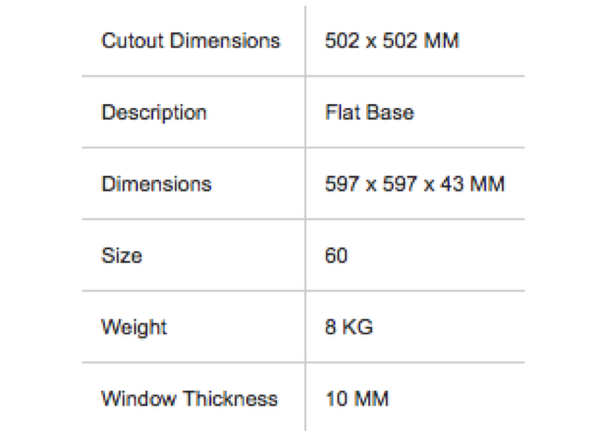 Bainbridge Marine Storm Hatch - Size 60 Flat Base
