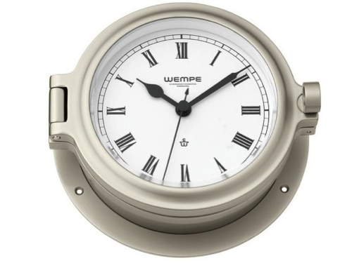 Wempe Cup Series Porthole Clock 140mm - Roman Numerals  - Nickel Plated Case