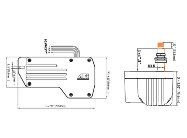 Marinco AFI 1000 Waterproof Wiper Motor 12v 80°