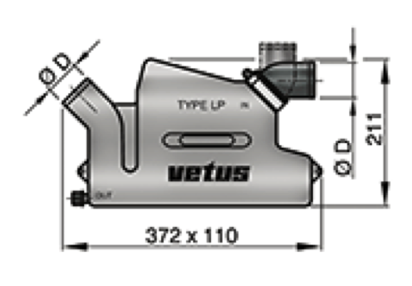 Vetus Waterlock Type LP40 with Rotating Inlet