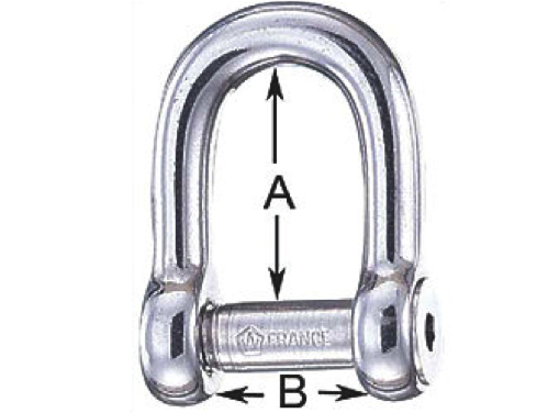 Wichard Stainless Steel Self-Locking D Shackle Allen Head Pin - All Sizes