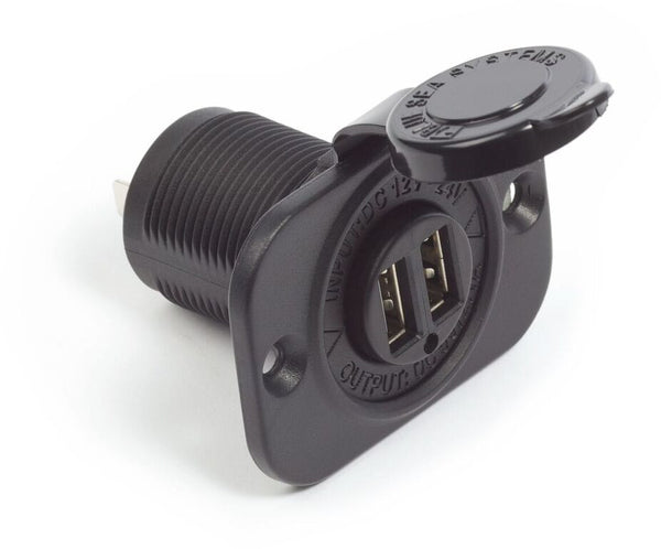 Blue Sea USB Charger Socket -12/24V - Black or White